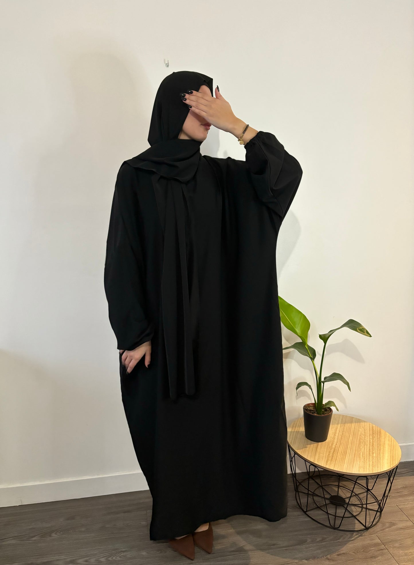 Abaya voile intégré noir